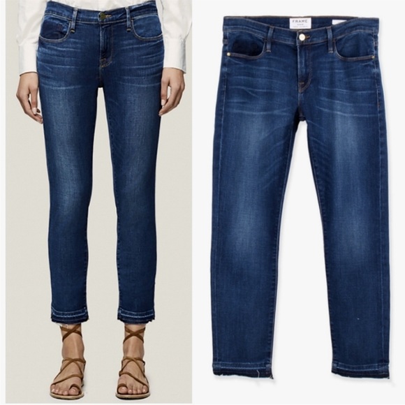 Frame Denim Denim - FRAME Denim Le Garcon Jeans Released Hem Boyfriend Primrose, 25